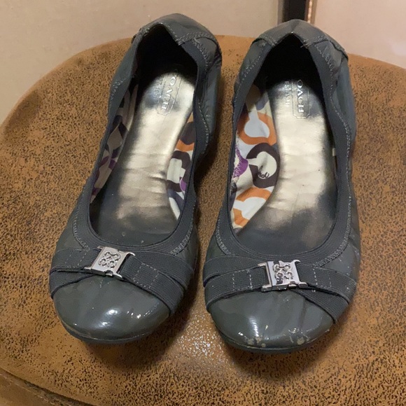 Coach Gray Patent Leather Flats - Picture 2 of 6